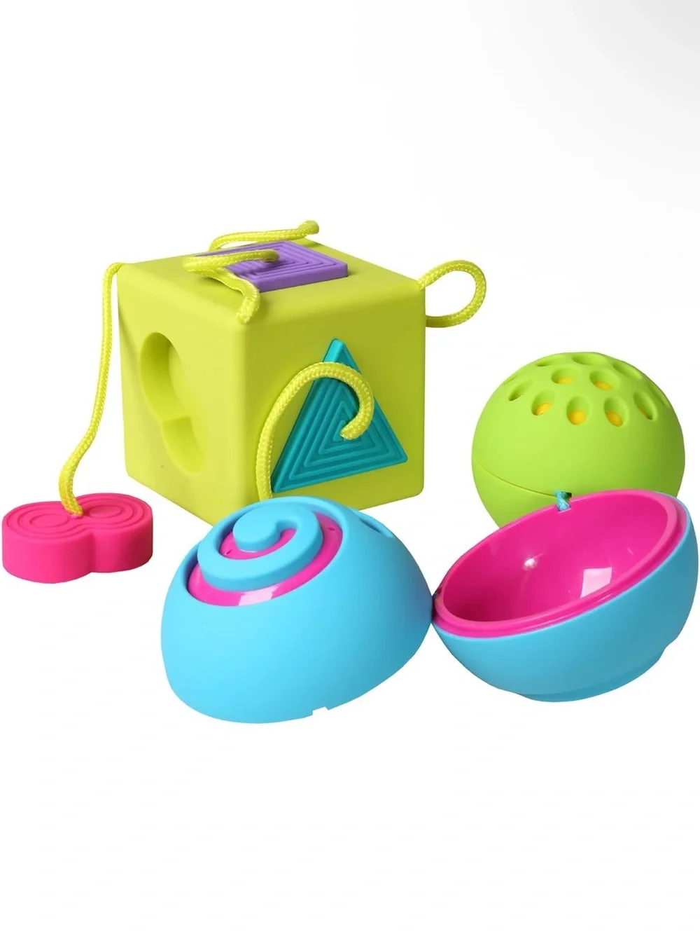 Fat Brain Toy Co. OombeeCube Shape Sorter and OombeeBall 2 Pc. Set NEW